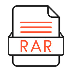 RAR File Format Vector Icon Design