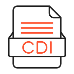 CDI File Format Vector Icon Design