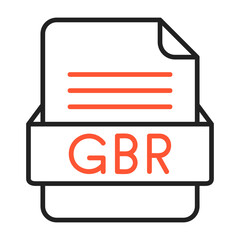 GBR File Format Vector Icon Design