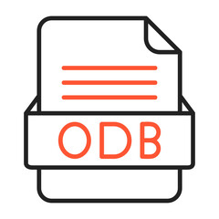 ODB File Format Vector Icon Design