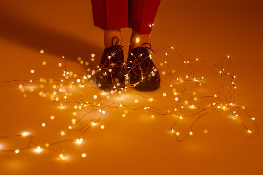 Warm lights. Double exposure.
