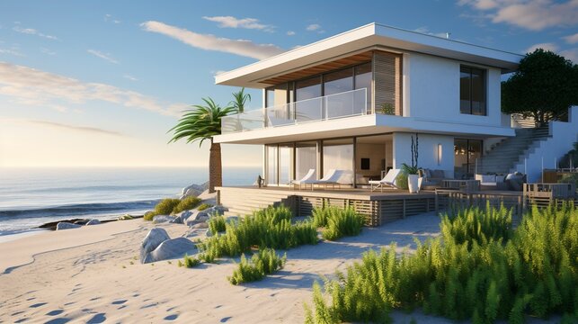 A photo of a Contemporary Beach House in a Pic