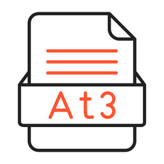 At3 File Format Vector Icon Design