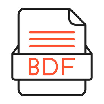 BDF File Format Vector Icon Design