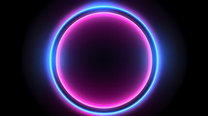 Obraz premium Vector illustration of neon ring on dark background