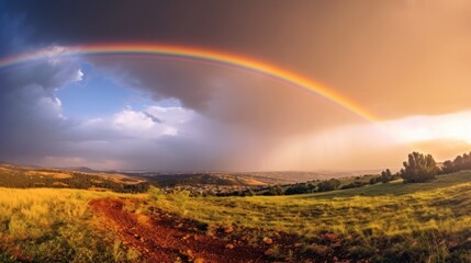 Obraz premium rainbow over the field
