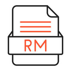 RM File Format Vector Icon Design