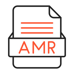 AMR File Format Vector Icon Design