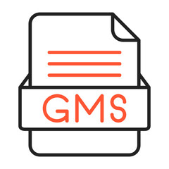 GMS File Format Vector Icon Design