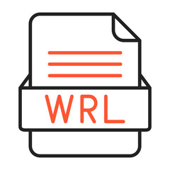 WRL File Format Vector Icon Design