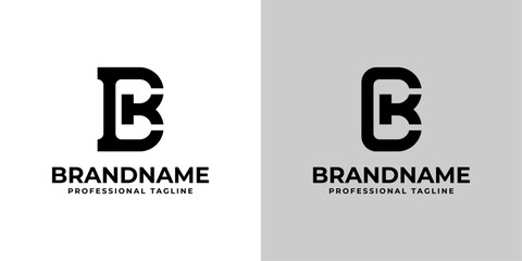 Letters BK or KB Monogram Logo, suitable for business with BK or KB initials - obrazy, fototapety, plakaty