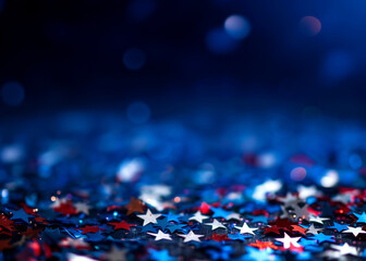 Red, white and Blue stars with room for copy