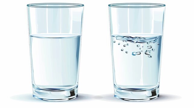 Vector illustration of a glass of water isolated on a white background.