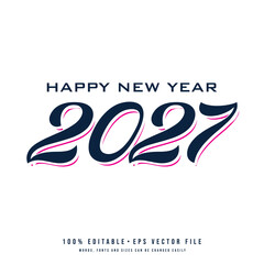 New year 2027 typography logo design. Happy new year 2027 logo design