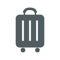 black suitcase isolated on white icone