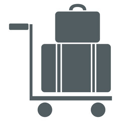 black suitcase isolated on white icone