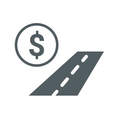 dollar sign on the road icon