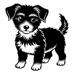 baby dog silhouette vector illustration svg file