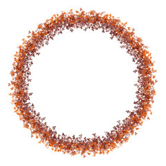 Autumn leaves isolated circle frame