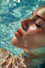 woman in the pool Generative AI