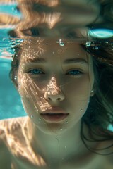 woman in the pool Generative AI