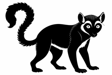 lemur silhouette black vector artwork illustration