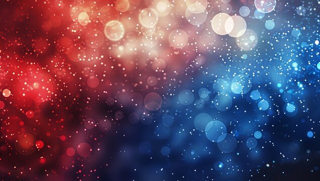 Abstract Background with Red to Blue Bokeh Transition