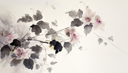 Naklejka premium Contemporary Botanical Watercolor Illustration for Interior Decor