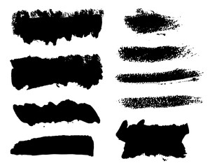 Brush strokes vector. Rectangular painted objects - 777727760