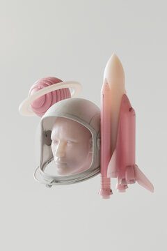 space exploration with an astronaut
