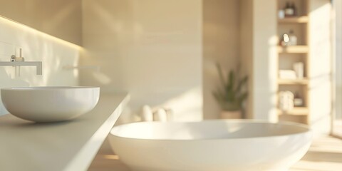 Obraz na płótnie Canvas minimalist bathroom interior Generative AI