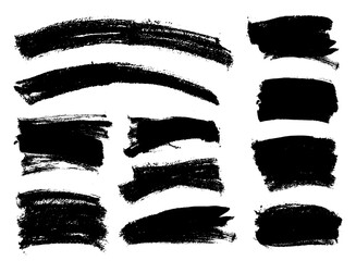 Brush strokes vector. Rectangular painted objects - 777728708