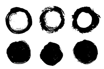 Brush strokes vector. Set of round text boxes and frames - 777729173