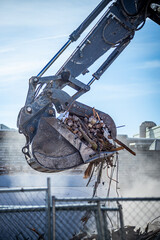 Construction Demolition Excavator job site destroy