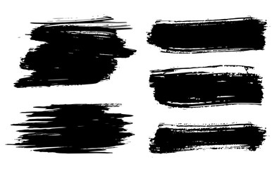 Brush strokes vector. Rectangular painted objects