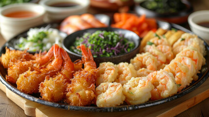 Japanese tempura shrimp platter