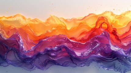 A collection of acrylic and ink colors in water. Abstract background. Isolated.