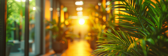 Blurred Background with Business Ambiance, Modern City Life with Abstract Light and Movement