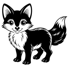 Fototapeta premium baby fox silhouette vector illustration svg file