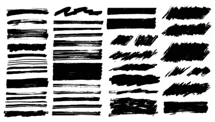 Brush strokes vector. Set of text boxes. Paintbrush collection