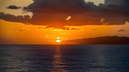Naklejka na ściany i meble Hawaiian Sunset: Nature's Radiant Farewell