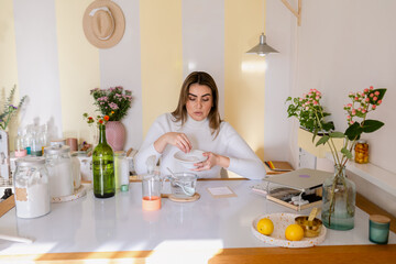 Woman Crafting Natural Cleaning Supplies