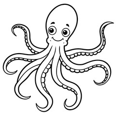 octopus cartoon coloring book