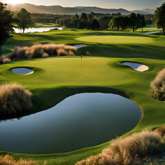 Serene Golf Course in the Woods