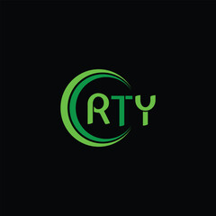 RTY letter logo design on black background. RTY creative initials letter logo concept. RTY letter design