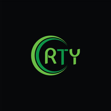 RTY letter logo design on black background. RTY creative initials letter logo concept. RTY letter design
