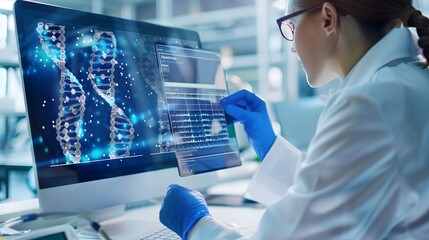 Doctor of DNA: Computerized Medical Mastery - obrazy, fototapety, plakaty