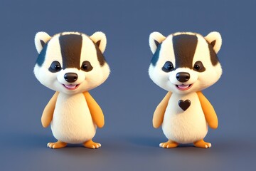 Naklejka premium A cartoon image of a cute little hedgehog with a big smile on its face.