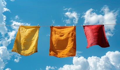 clothes drying on a clothesline