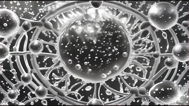 Cells, viruses, bacteria, germs black and white background 4k generative ai 